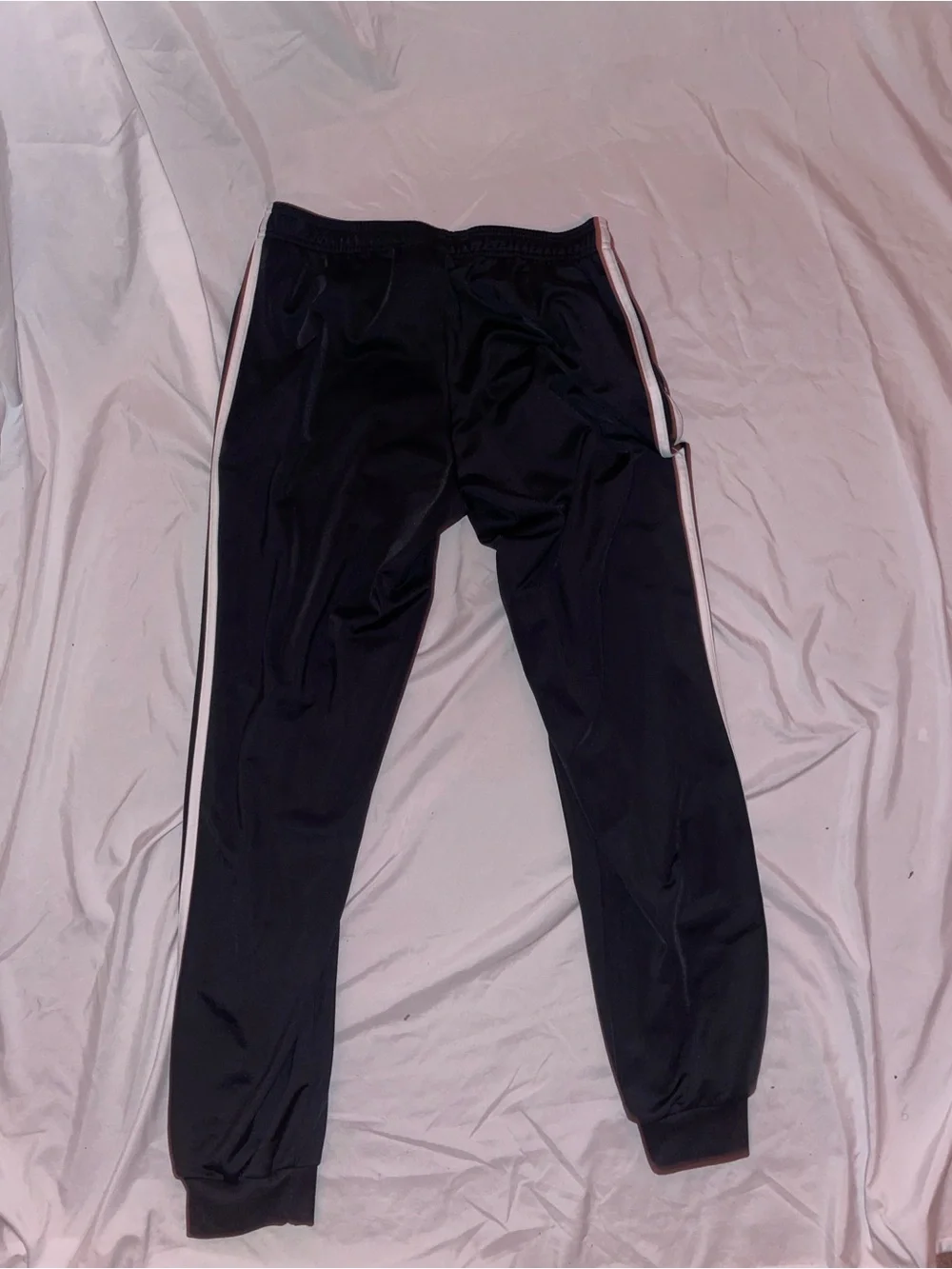 Adidas Black Joggers with White 3 Stripes